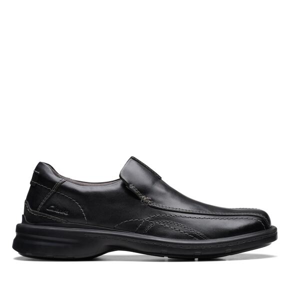 NWT Clarks mens Gessler Step Loafer, Black Leather, 9.5 Wide US main image 7